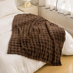 YUSOKI Luxury 3D Bubble Throw Blanket 2lb,All Ages,Home Decoration, (Brown,50 * 60inches)