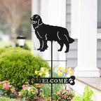 BAYN Solar Golden Retriever Garden Stakes Decorative with a Lantern Dog Silhouette Welcome Sign Outdoor Garden Decor for Yard, Lawn, Patio, Pathway