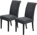 Joccun Chair Covers for Dining Room Set of 2,Dining Chair Slipcover Stretch Dining Room Chair Covers Seat Protector,Washable Parsons Chair Cover for Home,Banquet(Dark Gray,2 Pack)