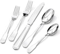 HIKAA Premium Silverware Set, Stainless Steel Flatware Set with Wide-Based Handles for Comfort & Durability, Forks & Spoons Cutlery Silverware Set (30PCS)