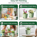 6 inch Self Watering Pots for Indoor Outdoor Plants, 3 Pack Flower Plant Pots with Drainage Holes and Clear Reservoirs, Visible Water Level, Plastic Planters with Wicking Rope, Green