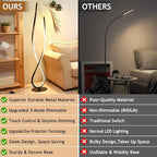 NUÜR Spiral Floor Lamp, 59" Tall Black LED Modern Standing Floor Lamp with Remote Control, Arched Bright Floor Lamps for Living Room Bedroom Office Home (Spiral Floor Lamp)