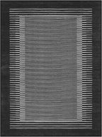Wonnitar Striped Black Area Rugs 9x12 Living Room, Non-Slip Soft Berber Stripe Bedroom Rug, Low Pile Minimalist Floor Carpet for Dining Room Living Room Department (Black,9' x 12')