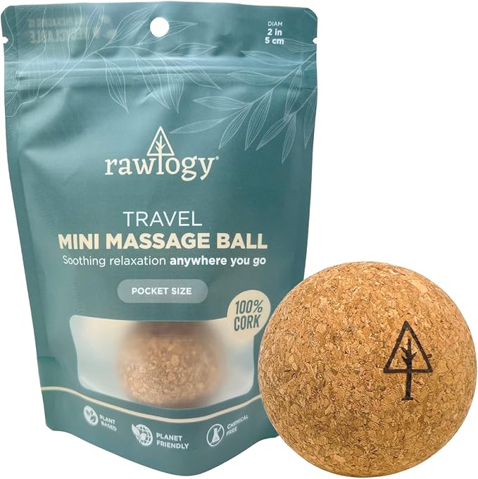 Travel Cork Massage Ball | Lightweight, Sustainable Alternative to Lacrosse Ball for Muscle Pain Relief (1.9 Inch (Pack of 1), Sanded Cork)