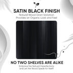 Homeforia Black Floating Shelves 24 inch, High End Solid Real Wood 24inch Bathroom Floating Shelf for Wall Mounted, Black Wooden 24in Floating Shelves, Heavy Duty Bracket, 24 X 6.5 X 1.75 in, Set of 3