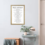 Do It Anyway Mother Teresa Wall Art Decor 16x11 Inch Wooden Framed Wall Hanging Sign (Wood)
