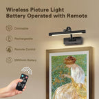 Battery Operated Picture Lights for Wall Black Art Light Wireless Gallery Lights with Timer and Remote 12 Inch 2W Warm White