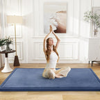 Baby Play Mat for Floor Tummy Time Nursery Rug Muscle Area Rug Playroom Rug Tatami 50 * 50" Memory Foam 1.3" Thick Crawling Mat For Babies,Toddlers, Infants, Kids,Floor Mat(Blue)
