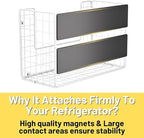 Magnetic Shelf for Fridge, Fruit Potato & Onion Storage Bins, Pantry Organizers & Storage, Large Container Magnetic Basket for Refrigerator, Kitchen Counter,Cabinet Magnetic Fridge Organizer White (1)
