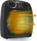 Comfort Zone Indoor Space Heater with Adjustable Thermostat, Fan Forced, Electric, Overheat Protection, Safety Tip-Over Switch, Energy Efficient, Ideal for Home, Bedroom, & Office, 1,500W, CZ45EBK