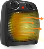 Comfort Zone Indoor Space Heater with Adjustable Thermostat, Fan Forced, Electric, Overheat Protection, Safety Tip-Over Switch, Energy Efficient, Ideal for Home, Bedroom, & Office, 1,500W, CZ45EBK