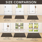 hicorfe Front Door Mat Outside Entrance,20"x31.5" Absorbent Muddy Dirt Resist Welcome Door Mats Outdoor Indoor,Stain and Fade Resistant,Non Slip Backing Entry Mat Doormat for Entryway(Latte)
