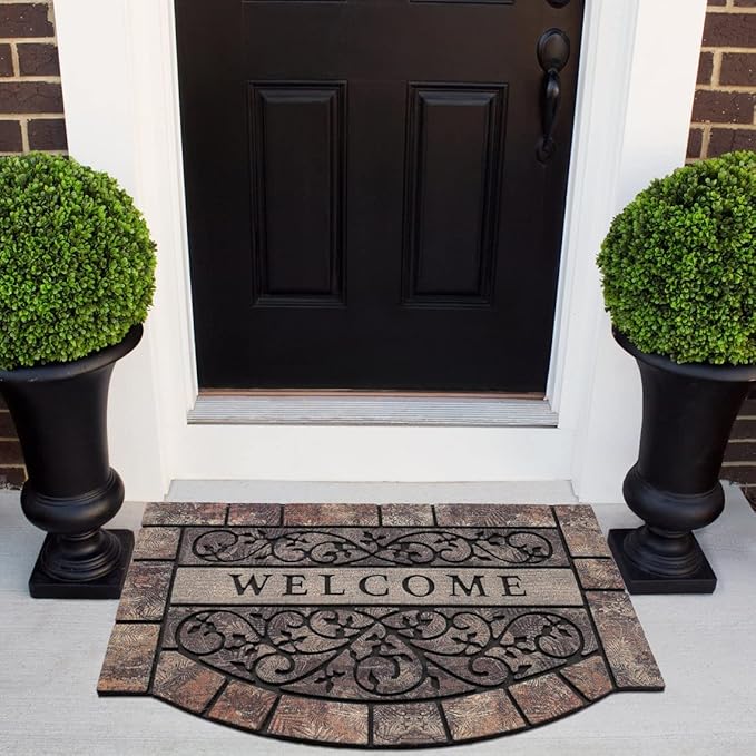 Thick Welcome Mats Outdoor, 24 * 36" Large Front Door Mat Entrance, Durable Welcome Mat for Front Door, Heavy Duty No Slip Rubber Outdoor Mats for Home Entrance
