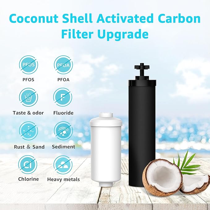 AQUACREST NSF/ANSI 42&372 Standard Water Filter, Replacement for Berkey® Gravity Water Filter System, Berkey® BB9-2® Black Filters & PF-2® Fluoride Filters