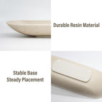 Large Decorative Bowl for Home Decor - Long Dough Bowl with Anti Slip Base for Table Centerpieces - Beige Minimalist Design Dough Decor Bowl for Coffee Table, Dining Table Centerpiece