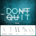 Don't Quit LED Neon Sign for Wall Decor, DO IT Neon Lights Party Decorations, USB Powered Switch LED Neon Lights Adjustable for Office, Gym, Man Cave, Gamer Room Decor