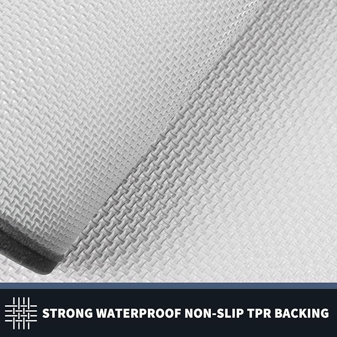 PURRUGS Dirt Trapping Door Mat 24" x 36", Non-Slip/Skid Machine Washable Entryway Rug, Shoes Scraper, Area Rug, Super Absorbent Welcome Mat for Muddy Wet Shoes and Paws, Light Grey & Dark Grey