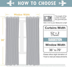 ChrisDowa Room Darkening Curtains 90 Inches Long 2 Panels Set for Living Room, Grommet Thermal Insulated Blackout Curtains for Bedroom (Cappuccino, 52 x 90 Inch)