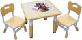 Kids Table and 2 Chairs Set with Graffiti Desktop, Toddler Furniture Set, Non-Slip Table Children Study Desk, Dining Table, Height Adjustable Desk, Painting Desktop for Kids (23.6x23.6Inch)