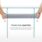 ivinta Glass Console Table with Storage, 39.4" Modern Entryway Table for Living Room, Foyer, Hallway, Bedroom 5101 (Gray)