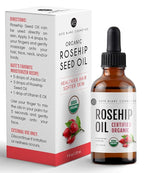 Kate Blanc Cosmetics Rosehip Oil for Face & Skin (4oz, Organic, Pure, Cold Pressed) Rosehip Seed Face Oil for Facial & Gua Sha Massage