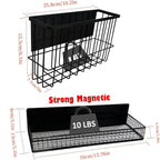 Bruda 2 Pack Magnetic Storage Rack for Spice, Magnetic Organization Shelf for Refrigerator, Fridge, Washing Machine, Oven, Coffee Maker, Metal Peg Board, Stacked Washer and Dryer 010