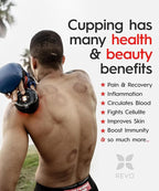REVO The Original 4-in-1 Smart Cupping Therapy Massager, Red Light Therapy for Targeted Pain Relief, Knots, Aches, Muscle Soreness, Circulation & Tighter Skin, Portable Cupping Kit (Four Pack)