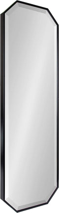 Kate and Laurel Rhodes Modern Full Length Octagon Wall Mirror, 16 x 48, Black, Decorative Glam Geometric Wall Accent