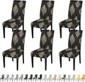 JQinHome Dining Chair Slipcover, High Stretch Removable Washable Chair Seat Protector Cover Set of 6,Chair Covers for Dining Room, Kitchen,Home Party,Wedding Ceremony(Luxe Black, 6PC)