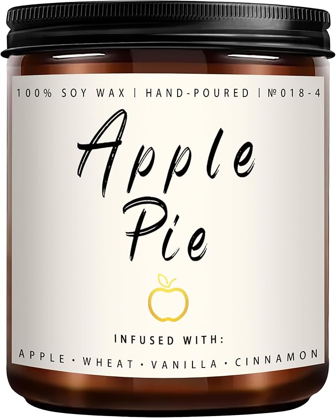 Fall Candles, Apple Pie Scented Candle for Home- Fall Scented Candles Gift Set for Women & Men, Autumn Aromatherapy Candle for Holiday, Thanksgiving, Cozy Home Décor，Long-Lasting Fragrance，7 oz