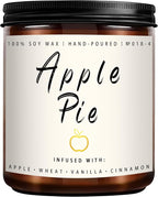 Fall Candles, Apple Pie Scented Candle for Home- Fall Scented Candles Gift Set for Women & Men, Autumn Aromatherapy Candle for Holiday, Thanksgiving, Cozy Home Décor，Long-Lasting Fragrance，7 oz