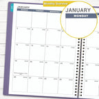 Appointment Book/Planner 2026 - Weekly Appointment Book 2026, January 2026 - December 2026, 8.26"x 11.4", Daily/Hourly Planner with Tabs, 15 Minutes, Wirebound - Purple