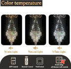Flashing God D24''XH86'' Modern Foyer Chandelier for High Ceiling Raindrop Crystal Chandelier High Ceiling Pendant Light Fixture for Hallway Living Room (Gold Staircase Chandeliers)