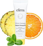 ELIMS Travel Size Nano Hydroxyapatite Toothpaste Fluoride Free - Xylitol Remineralizing Toothpaste for Whitening Sensitive Teeth - Orange Pineapple Mint Toothpaste for Adults & Kids 1oz