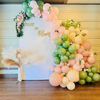 Sage Green Pink Balloons 12 Inch Olive Green Pastel Pink Ivory Metallic Gold Latex Balloon for Boho Baby in Bloom Fairy Floral Wildflower Tea Safari Jungle Baby Shower Birthday Party Decoration