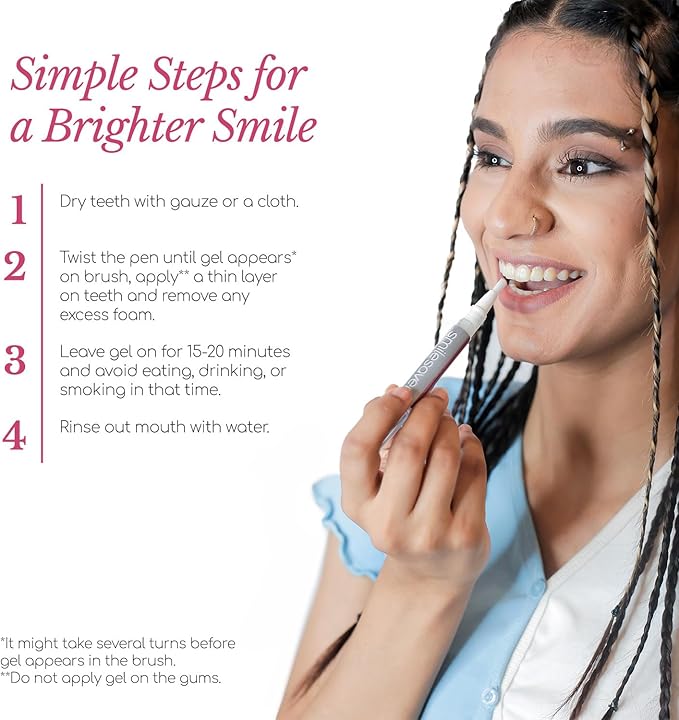 Smilesaver Peroxide-Free Teeth Whitening Pen – Long-Lasting, Gentle Formula for Sensitive Teeth – Portable Stain Remover Pen for a Radiant Smile – Easy-to-Use Oral Care Product for Brighter Enamel