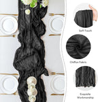 Sioloc Black Cheesecloth Table Runner Fall Autumn Decor for Home 10ft Table Cloth for Wedding Birthday Party Halloween Thanksgiving Decorations