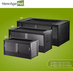 New Age Pet ECOFLEX 60 in Mojave Reptile Lounge in Espresso Black, Durable Wood Plastic Composite Habitat with Vented Side Panels, Removable Sliding Glass Doors, and Mesh Screen Top for Lamp Setup,