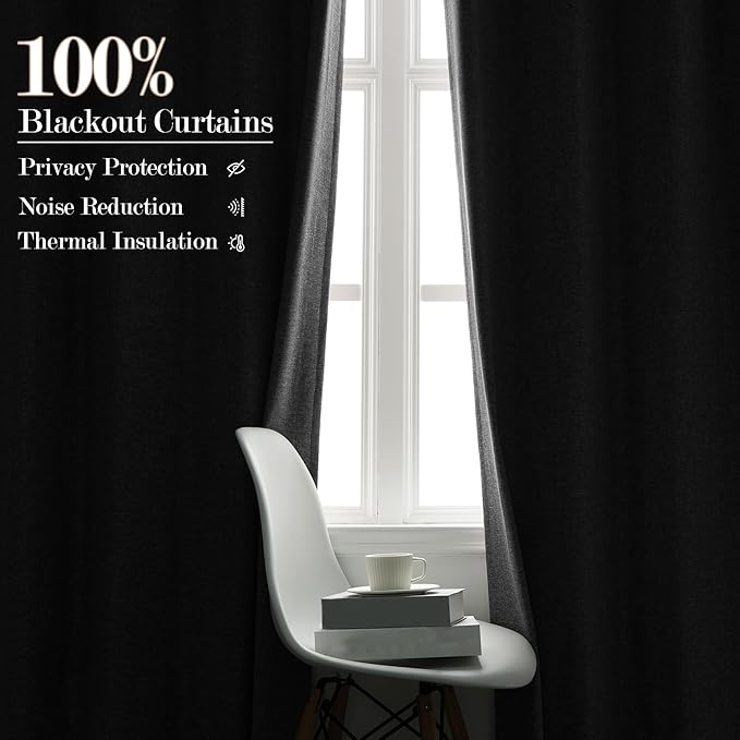 Light Grey Pinch Pleat 100% Blackout Drapes Linen Blend, Room Divider, Room Darkening, Energy Saving, Furniture Protecting, Light Blocking Extra Wide Privacy Curtains, 200Wx102L, 1 PC