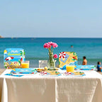 Grencian 200Pcs Beach Party Supplies Hello Summer Party Plates and Napkins Disposable Summer Pool Paper Tableware Set for Hawaiian Beach Pool Birthday Baby Showe Decorations, Serves 50