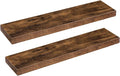 HOOBRO Floating Shelves for Wall, Wall Mounted Shelf Set of 2, 31.5" Hanging Shelf with Invisible Brackets, for Wall in Bathroom, Bedroom, Toilet, Kitchen, Living Room, Office, Rustic Brown BF80BJP201