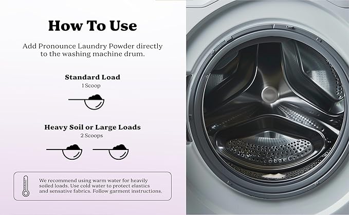 Pronounce Laundry Detergent Powder Alternative | Earth-Derived Ingredients, Eco-Friendly, Safer for Sensitive Skin, Eczema, and Babies. Stain + Smell Fighting. HE Safe (Lavender, 120 Loads).