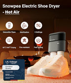 Snowpea Shoe Dryer with Heat Blower Ski Boots Dryer with Fan Heater Snow Boots Dryer Sneaker Dryer for Work Boots with 3/6/9 Hours Timer