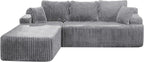 Hobestluk Modular Sectional Sofa Couches 108" L-Shape Couch 3 Seat Modular Sofa Memory Foam Sectional Couches for Living Room, Boneless Couch with Oversized Chaise (Light Grey, Left Facing)