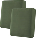 H.VERSAILTEX Super Stretch Individual Seat Cushion Covers Sofa Covers Couch Cushion Covers Slipcover Sets Thick Jacquard Textured Twill Fabric (2 Piece Medium Sofa Cushion Covers, Bronze Green)