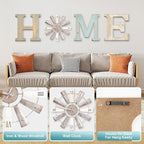 ZAZIWZ Farmhouse Home Signs with Windmill Clock Wall Decor Rustic Home Letters Wall Art for Living Room Kitchen Entryway Dining Room Bedroom (mix color)