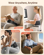 Lower Back Massager with Heat, Heating Pad for Back Pain Relief, Wrap Around Heating Pad with 4 Heat 3 Vibration, Adjustable Size, Touchscreen Control, Gifts for Women Men Mom Dad