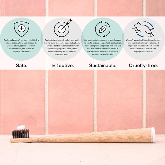 New Formula, Unpaste Toothpaste Tablets, Fluoride Mint, Xylitol Free, Vegan, Plastic Free, Travel-Friendly, Resealable Packet, 125ct, 2 Month Supply