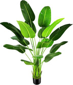 7.2ft Artificial Silk Bird of Paradise Palm Tree (85in) with 17 Trunks Faux Tree and Plastic Nursery Pot, Fake Plant for Office House Farmhouse Living Room Home Decor (Indoor/Outdoor)
