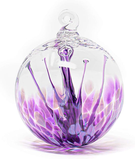 Luke Adams Handmade Glass Gazing Balls for Garden on Clearance – Hand Blown Glass Gazing Ball for Yard Décor – Decorative Garden Globe (Purple Crush/Lavender)